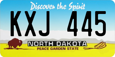 ND license plate KXJ445