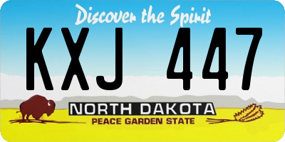 ND license plate KXJ447