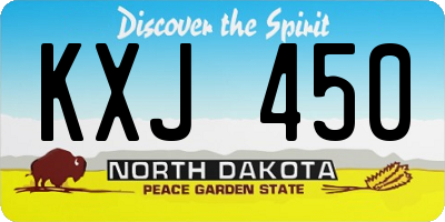 ND license plate KXJ450