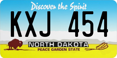 ND license plate KXJ454