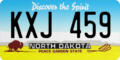 ND license plate KXJ459