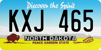 ND license plate KXJ465
