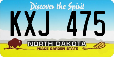 ND license plate KXJ475