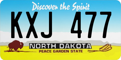 ND license plate KXJ477