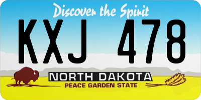 ND license plate KXJ478