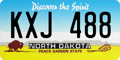 ND license plate KXJ488