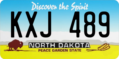 ND license plate KXJ489