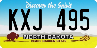 ND license plate KXJ495