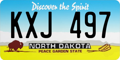 ND license plate KXJ497