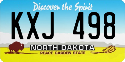 ND license plate KXJ498