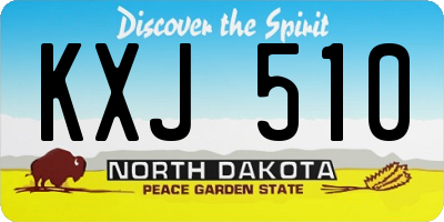 ND license plate KXJ510