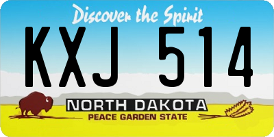 ND license plate KXJ514