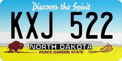 ND license plate KXJ522