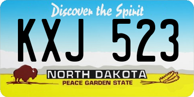 ND license plate KXJ523