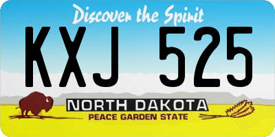 ND license plate KXJ525