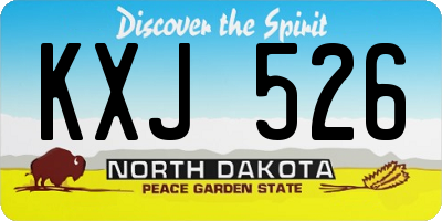ND license plate KXJ526
