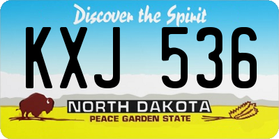 ND license plate KXJ536