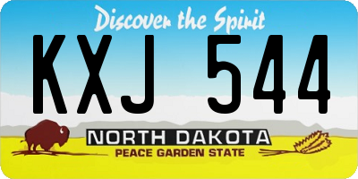 ND license plate KXJ544