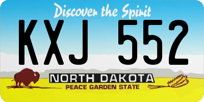 ND license plate KXJ552