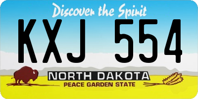 ND license plate KXJ554