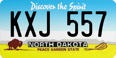 ND license plate KXJ557