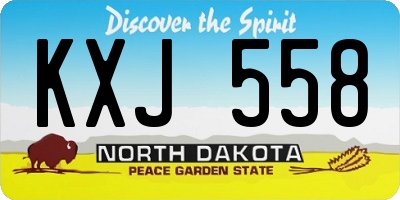 ND license plate KXJ558