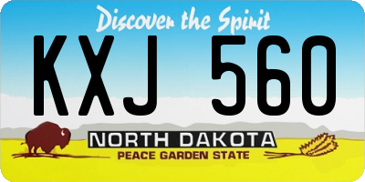 ND license plate KXJ560