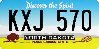 ND license plate KXJ570