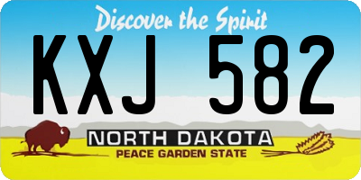 ND license plate KXJ582