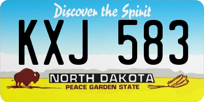 ND license plate KXJ583