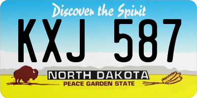 ND license plate KXJ587