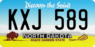 ND license plate KXJ589