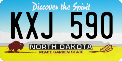 ND license plate KXJ590