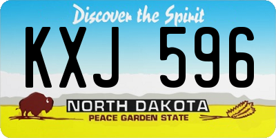 ND license plate KXJ596
