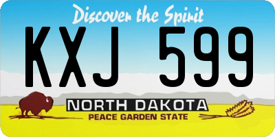 ND license plate KXJ599