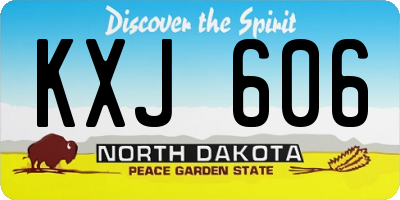 ND license plate KXJ606