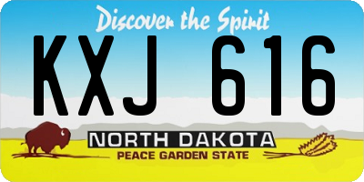 ND license plate KXJ616