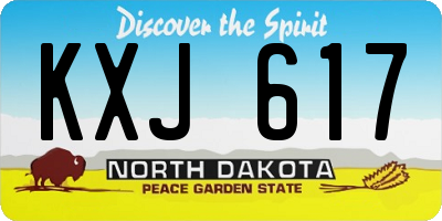 ND license plate KXJ617