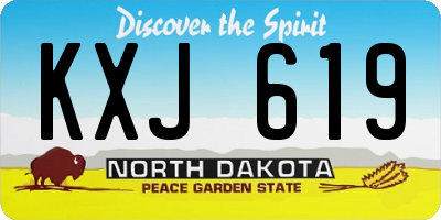 ND license plate KXJ619