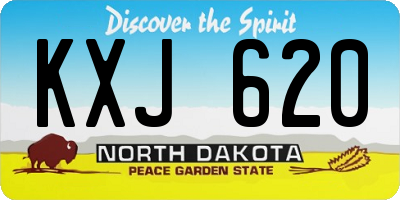 ND license plate KXJ620