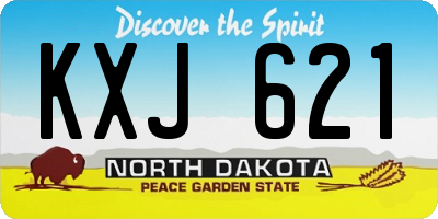 ND license plate KXJ621