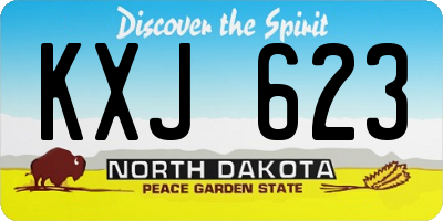 ND license plate KXJ623