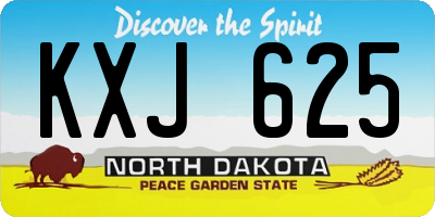 ND license plate KXJ625