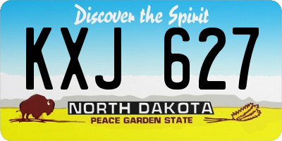 ND license plate KXJ627