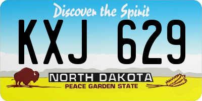 ND license plate KXJ629