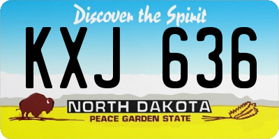 ND license plate KXJ636