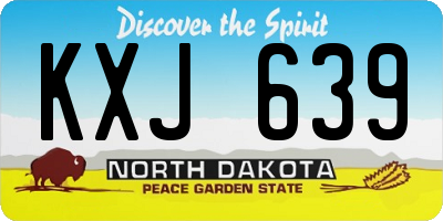ND license plate KXJ639