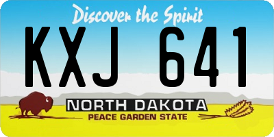 ND license plate KXJ641