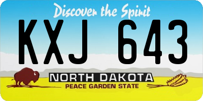 ND license plate KXJ643