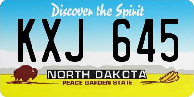 ND license plate KXJ645